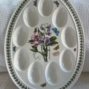 Portmeirion Botanic Garden Sweet Pea 9 Deviled Eggs Serving Platter Dish